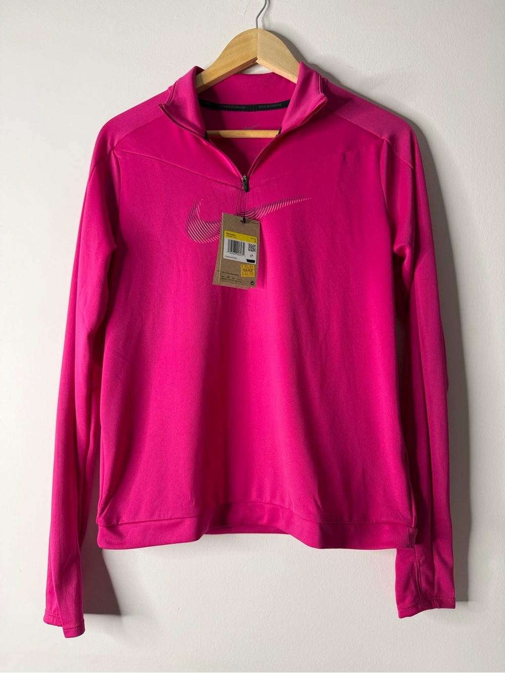 Nike Women's Hot Pink Quarter-Zip Turtleneck Performance Sweater